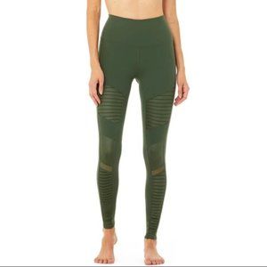 Alo Yoga High Waist Moto Legging, Hunter Green, XS